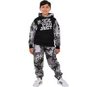 A2Z 4 Kids Boys Girls Tracksuit Designer's A2Z Camouflage Print Zipped Top & Bottom - T.S Camo 601 Charcoal 5-6