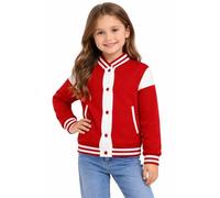 A2Z 4 Kids Boys Girls Varsity - B.B Plain Jacket 001 Red._11-12