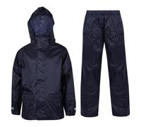A2Z 4 Kids Boys Girls Waterproof Hooded Rain Suit with Matching Carry Bag Lightweight - Rainsuit 640 Navy 9-10