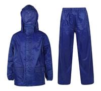 A2Z 4 Kids Boys Girls Waterproof Hooded Rain Suit with Matching Carry Bag Lightweight - Rainsuit 640 Royal Blue 9-10