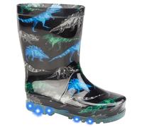 A2Z 4 Kids Boys Girls Wellington Boots Space Rocket Waterproof - Wellies T-Rex Black 9 UK Ch
