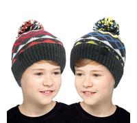 A2Z 4 Kids Boys Hat Pack of 2 Nordic Bobble Knitted Pom Pom - Hat KH3040 2 Pack One Size