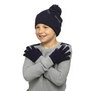 A2Z 4 Kids Boys Hats Camouflage Knitted Bobble Pom Pom Beanie - Hat KH907 Camo Navy One Size