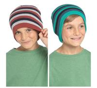 A2Z 4 Kids Boys Hats Pack of 2 Striped Beanie Lightweight Breathable - Hat KH165 2 Pack 10-13