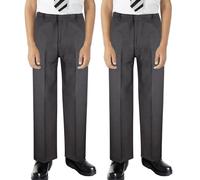 A2Z 4 Kids Boys Pants Plain Regular Fit School Elasticated Waist - Boys UF Pant 780 Grey 2 Pack 9-10