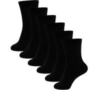 A2Z 4 Kids Boys PE School Sports Socks Breathable Athletic Cotton Crew Trainer - Socks AZ974 Black 6 Pack 11-14