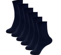 A2Z 4 Kids Boys PE School Sports Socks Breathable Athletic Cotton Crew Trainer - Socks AZ974 Navy 6 Pack 11-14