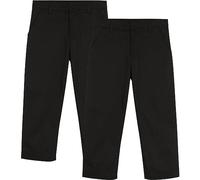 A2Z 4 Kids Boys Plain Jet Black School Uniform Pants Pull Up Regular Fit School - Boys UF Pant Jet Black 2 Pack 5-6