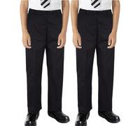 A2Z 4 Kids Boys Plain School Uniform Pants Pull Up Regular - Boys UF Pant 781 Jet Black 2 Pack 13-14
