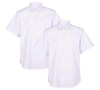 A2Z 4 Kids Boys Plain School Uniform Shirts Shorts Sleeves Regular Fit - Boys UF Shirt 563 White 2 Pack 11-12