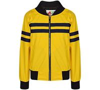 A2Z 4 Kids Boys PU Leather Jacket Contrast Striped Bomber Zip Up Mock Neck Long Sleeve - PU Jacket 646 Mustard 11-12