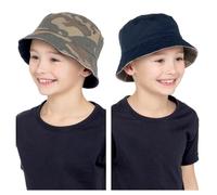 A2Z 4 Kids Boys Reversible Bucket Hat Summer Foldable 100% Cotton Sun Hat - Bucket Hat AZ4956 Camo 7-10 Yrs