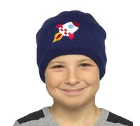 A2Z 4 Kids Boys Rocket Motif Knitted Beanie Hat Warm Winter Fashion