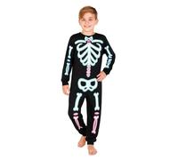 A2Z 4 Kids Boys Skeleton Attire With Bow Tie Halloween Cosplay Onesie For Trick Or Treating