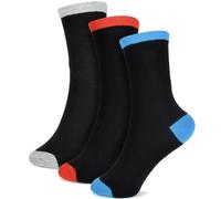 A2Z 4 Kids Boys Stylish Contrast Heel And Toe Socks - Socks AZ123 Black A 3 Pack 7-10