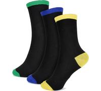 A2Z 4 Kids Boys Stylish Contrast Heel And Toe Socks - Socks AZ123 Black B 3 Pack 11-14