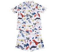A2Z 4 Kids Boys Swimming Costume Two Piece Top and Trunks Shorts Set Swimsuit Quick Dry Swimwear Children - SW Set 870 Jurassic 4-5