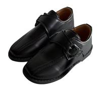 A2Z 4 Kids Boys Teens School Shoes Black PU Formal Shoes with Easy Touch Fastening Buckle Strap - SCH Shoes AZ377104 Black 1 UK