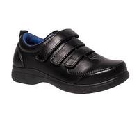 A2Z 4 Kids Boys Teens School Shoes Black PU Leather Smart Touch Fastening Non-Slip TPR Sole - SCH Shoes AZ382204 Black 11 UK Ch