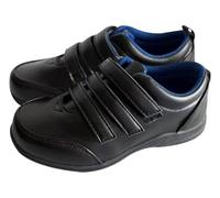 A2Z 4 Kids Boys Teens School Shoes Black PU Leather Smart Touch Fastening Non-Slip TPR Sole - SCH Shoes AZ382204 Black 12 UK Ch