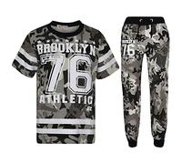 A2Z 4 Kids Boys Top Kids Designer's Brooklyn New York 76 Athletic - Boys Brooklyn 76 Set Camo Charcoal 9-10