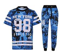 A2Z 4 Kids Boys Top Soft Designer's New York Brooklyn 98 Athletic - Boys NY 98 Set Camo Blue 11-12