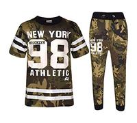 A2Z 4 Kids Boys Top Soft Designer's New York Brooklyn 98 Athletic - Boys NY 98 Set Camo Green 7-8