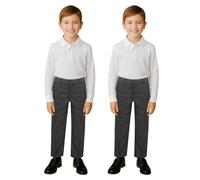 A2Z 4 Kids Boys Twin Pack Teens School Uniform Pants - Boys Pant UF786 2 Pack Grey 17-18