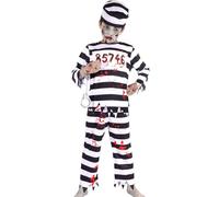 A2Z 4 Kids Boys Zombie Prisoner Halloween Set Bloody Prisoner Attire - Zombie Prisoner Set 345._9-11
