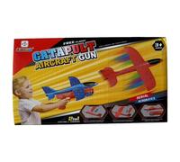 A2Z 4 Kids Catapult Aircraft Gun Set Free Flight Foam Glider Launcher Toy for Kids Boys Girls Age 3+ | 2 in 1 Ejection Throwing Gun with 2 Large 34CM Foam Planes Indoor Outdoor Fun