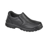 A2Z 4 Kids Children Boys School Shoes Easy Slip On Twin Gusset Loafers Wide Fit Youth Fashion Footware - SCH Shoes Scramble Black 4 UK