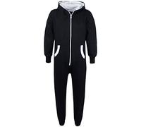A2Z 4 Kids Children Plain Camouflage Jumpsuit Super Soft - Onesie Plain Black White Details 3-4