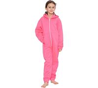 A2Z 4 Kids Children Plain Camouflage Jumpsuit Super Soft - Onesie Plain Neon Pink 11-12