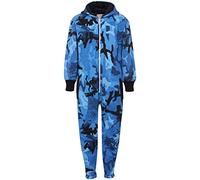 A2Z 4 Kids Children Plain Camouflage Jumpsuit Super Soft - Plain Onesie Blue 7-8
