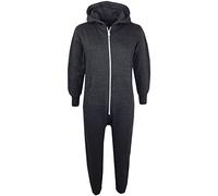 A2Z 4 Kids Children Plain Camouflage Jumpsuit Super Soft - Plain Onesie Charcoal 5-6