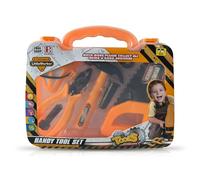 A2Z 4 Kids Children Tool Set with Carry Case Kids Pretend Play Construction Tools Kit Includes Saw Hammer Pliers Safety Mask Bolt Nut Toy DIY Role Play Builder Set for Boys Girls