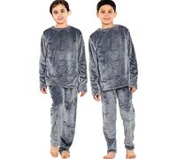 A2Z 4 Kids Childrens Warm Fleece Twosie Crew Neck Pyjamas - PJS 216 Charcoal 9-10