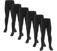 A2Z 4 Kids Cotton Rich 6 Pack Uniform School Tights Comfortable Schoolwear - UF Tights Black 6 Pack 3-4