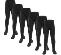 A2Z 4 Kids Cotton Rich 6 Pack Uniform School Tights Comfortable Schoolwear - UF Tights Black 6 Pack 7-8
