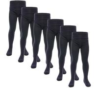 A2Z 4 Kids Cotton Rich 6 Pack Uniform School Tights Comfortable Schoolwear - UF Tights Navy 6 Pack 13
