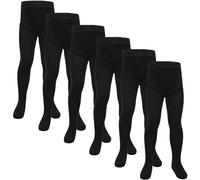 A2Z 4 Kids Cotton Rich Uniform School Tights Comfortable Schoolwear - UF Bamboo Tights Black 6 Pack 11-12