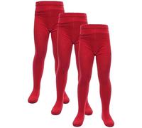 A2Z 4 Kids Cotton Rich Uniform School Tights Comfortable Schoolwear - UF Tights Red 3 Pack 5-6