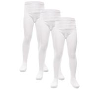 A2Z 4 Kids Cotton Rich Uniform School Tights Comfortable Schoolwear - UF Tights White 3 Pack 7-8.