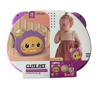 A2Z 4 Kids Cute Pet Groomer Playset for Toddlers 18PCS Portable Kids Pet Care Kit Toy with Puppy Figure Scissors Comb Snacks Pretend Washing Hair Dryer Travel Carry Case for Children Roleplay