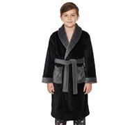 A2Z 4 Kids Dressing Gown Super Soft Flannel Fleece Fluffy Bathrobe For Girls Boys - Bathrobe 122 Black 3-4