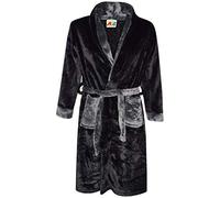 A2Z 4 Kids Dressing Gown Super Soft Flannel Fleece Fluffy Bathrobe For Girls Boys - Bathrobe 122 Black 11-12