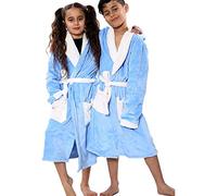 A2Z 4 Kids Dressing Gown Super Soft Flannel Fleece Fluffy Bathrobe For Girls Boys - Bathrobe 122 Blue 5-6