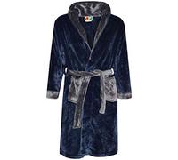 A2Z 4 Kids Dressing Gown Super Soft Flannel Fleece Fluffy Bathrobe For Girls Boys - Bathrobe 122 Navy 11-12
