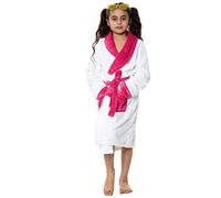 A2Z 4 Kids Dressing Gown Super Soft Flannel Fleece Fluffy Bathrobe For Girls Boys - Bathrobe 122 White 2-3