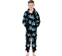 A2Z 4 Kids Fun Halloween Skull and Bones Print Onesie Black & Multi Pyjama Sets - E.Soft 924 Black Blue 11-12